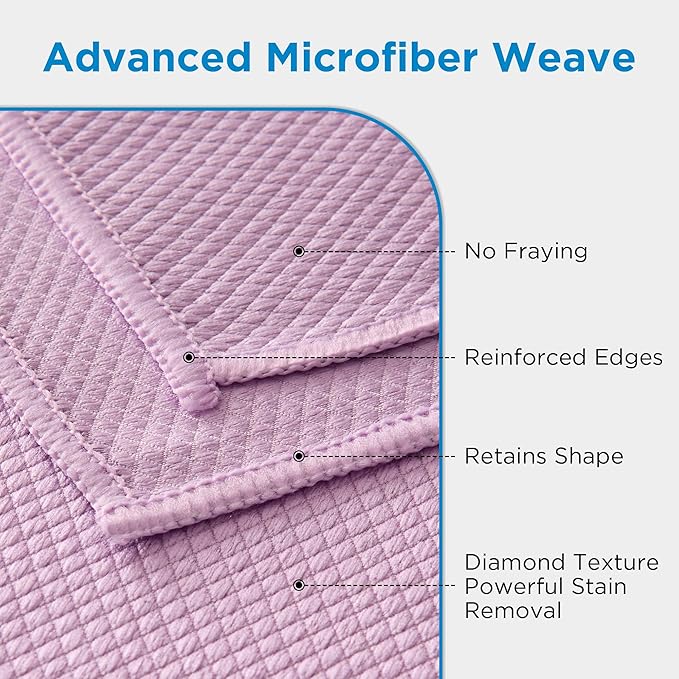 Microfiber Glass Cleaning Cloth 6 Pack, 15.5x15.5 Inch Magic Cleaning Rags, Lint Free Streak Free Reusable Towels for Windows, Mirrors, Cars, Screens, Kitchen and Stainless Steel Surface