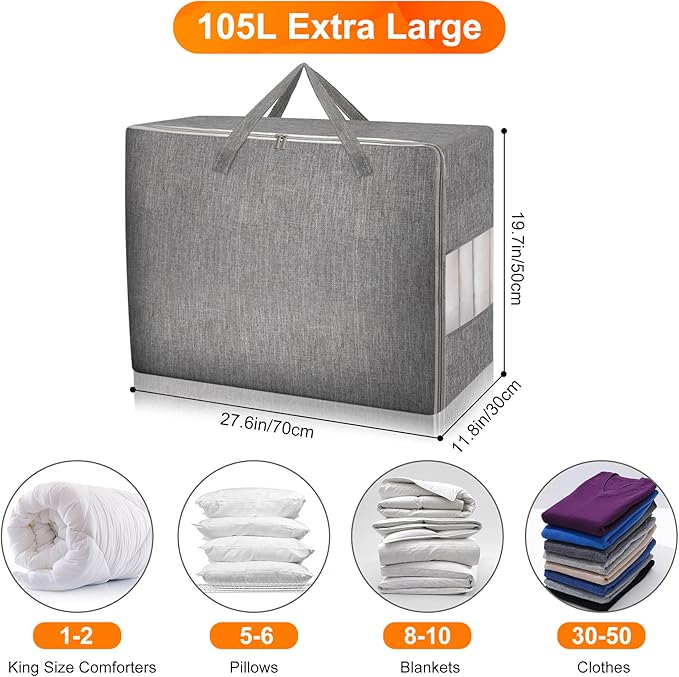 2 Pack 105L Comforter Storage Bags