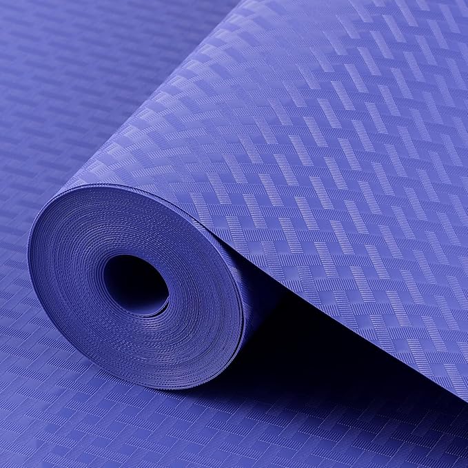 Shelf Liners for Kitchen Cabinets Refrigerator Liners Waterproof Kitchen Cupboard Liner Non Adhesive Drawer Mats EVA Material Fridge Liner for Shelves - Blue 17.5 x 393.7 Inches