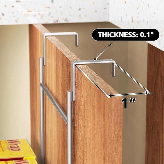 Simple Houseware Over Cabinet Door Organizer, 12.5"Wx3.75"Dx18"H, Mesh Silver
