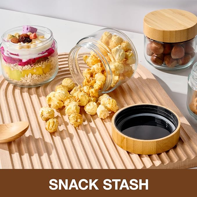 Hoa Kinh 9oz 12Pack Glass Food Storage Jars with Lids, Leak Proof Small Glass Jars for Overnight Oats, Cereal