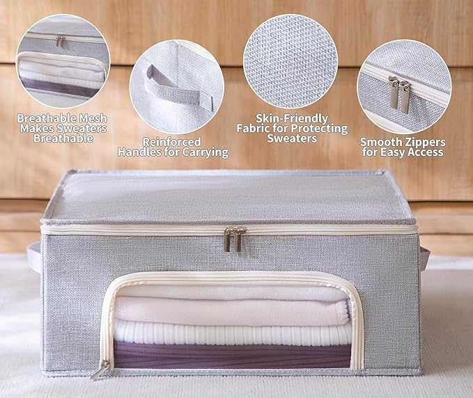 2-Pack Cashmere Sweater Storage Bags with Natural Cedar Blocks