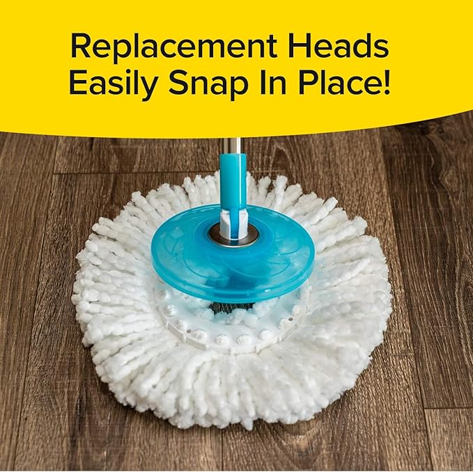 Hurricane Spin Mop Replacement Mop Heads for As Seen On TV Cleaning System by BulbHead, Spin Away Germy, Dirty Water - Super-Absorbent Microfiber Head Holds 10X Weight — 1-Pack