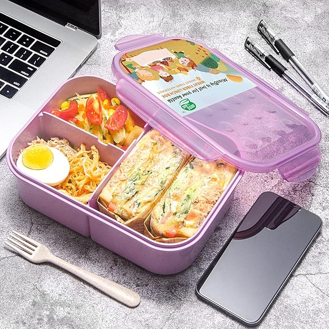 MISS BIG® Bento Box,Bento Box Adult,Lunch Box,Leak Proof Lunch Containers,No BPAs and No Chemical Dyes Bento Lunch Box