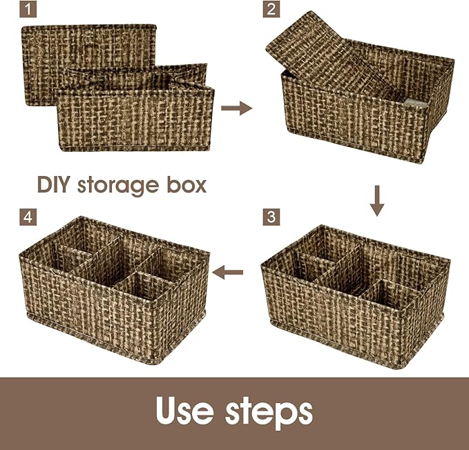 VERONLY Cosmetic Storage Bins Makeup Organizer, Adjustable Multifunction Storage Box Desk Drawer Divider for Makeup Brushes