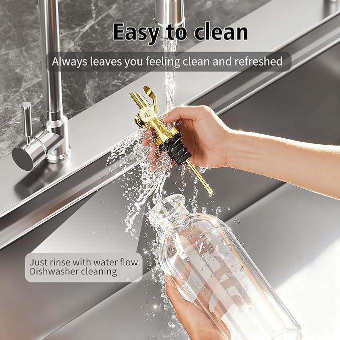 Auto Flip Liquor Pour Spouts 4-Pack, Leak-Proof 304 Stainless Steel Wine Pourer & Olive Oil Dispenser with Food-Grade Silicone for Kitchen, Bar, Restaurant (Gold)