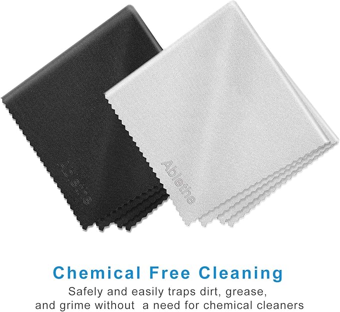 10 Pack Microfiber Cleaning Cloth for Glasses Large, Eye Glass Clean Cloths for Cleaning Lenses, Glasses, Screens, Cameras, Cell Phone, Eyeglasses, LCD TV Screens, Tablets …