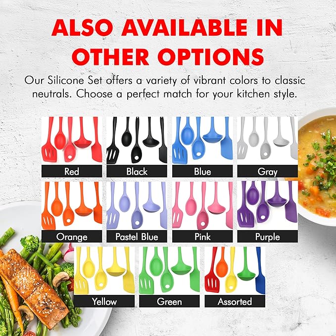 Chef Craft Premium Silicone Kitchen Tool and Utensil Set, 5 Piece, Orange