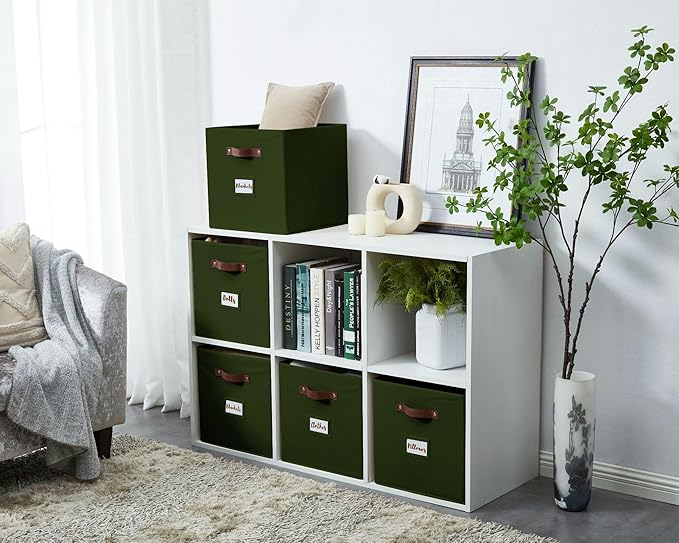 Storage Baskets, Kallax / 4pcs, Olive Green
