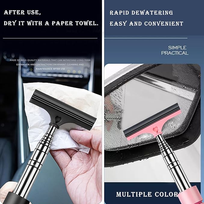 YZXODN 3 PCS Side Mirror Squeegee,Car Mirror Squeegee,Retractable Car Rearview Mirror Wiper,Portable Car Cleaning Tool for Rainy Foggy Weather
