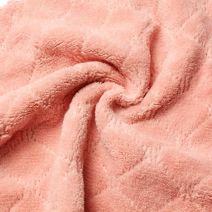 kimteny 12 Pack Dish Towels, 10x10 in Premium Dish Cloths, Super Absorbent Kitchen Towels Coral Velvet Dishcloths Nonstick Oil Fast Drying Washcloths (Pink-Grey)