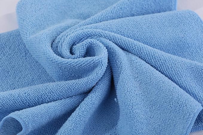 DRI Professional Extra-Thick Microfiber Cleaning Cloth 12 Pack Blue (16IN x 16IN, 300GSM, Commercial Grade All-Purpose Microfiber Highly Absorbent, LINT-Free, Streak-Free Cleaning Towels)