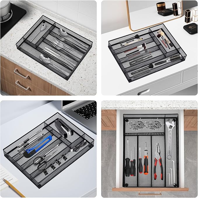 Silverware Drawer Organizer, Black