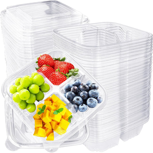 40 Pcs Bento Snack Containers,4-Compartment Lunchable Container