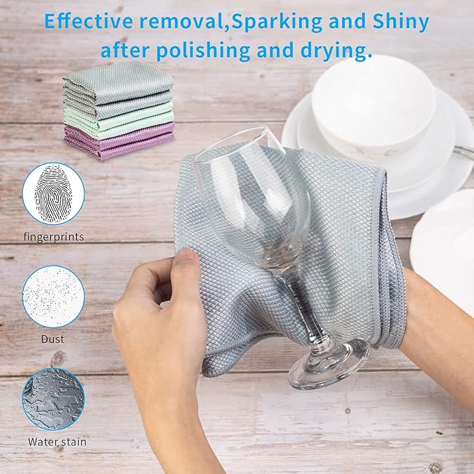 Nano Streak Free Magic Microfiber Cleaning Cloths Easy Clean Nanoscale,Fish Scale Window Mirror Glass Car Stainless Steel Cleaning