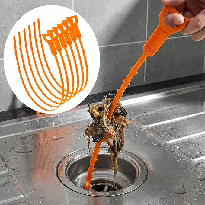 20 Inch Snake Drain Hair Removal Tool,Hair Drain Cleaner Tool, Hair Cather Shower Drain Tool