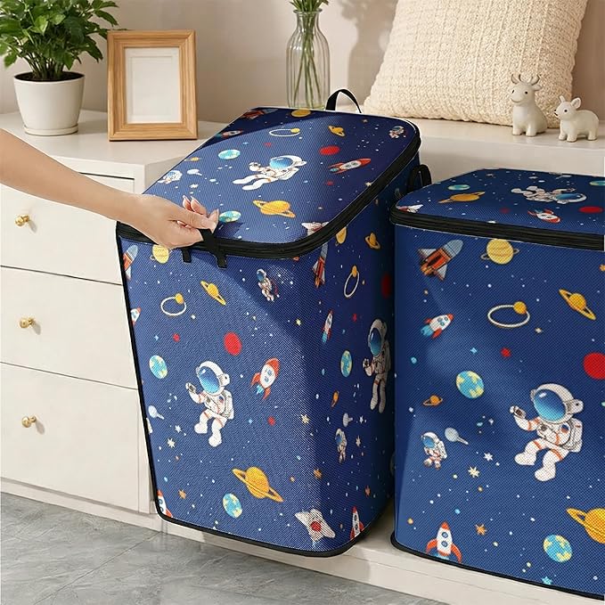 2pcs closet organizers and storage under bed,clothing blanket sweater sheet bedding comforter duvet quilt pillow toy storage bags with lids
