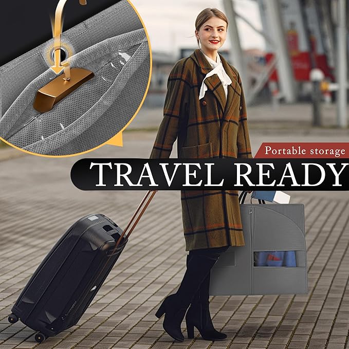 5 Pack 40-inch Suit Bag Garment Bag for Travel and Storage, Gray