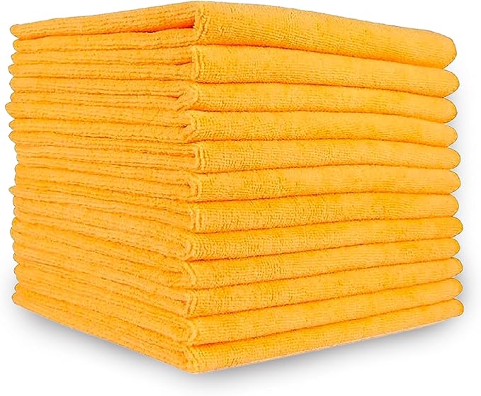 A&A Wiping Cloth- Microfiber Cleaning Towel, Super Absorbent Orange Microfiber Towels, Perfect for House, Cars, Windows, Gym and Office, Orange Microfiber 16x16 Towels, Pack of 180 Pieces