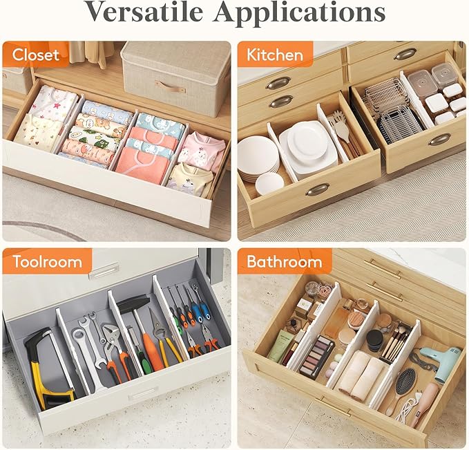 6" Tall 5 Pack Drawer Dividers