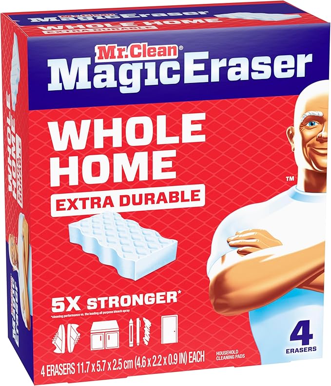 Mr. Clean Magic Eraser Sponge, All Purpose Cleaner, Cleaning Scrubber, Wall, Sneaker, Kitchen, Bathroom, Shower Cleaner, Cleaning Supplies