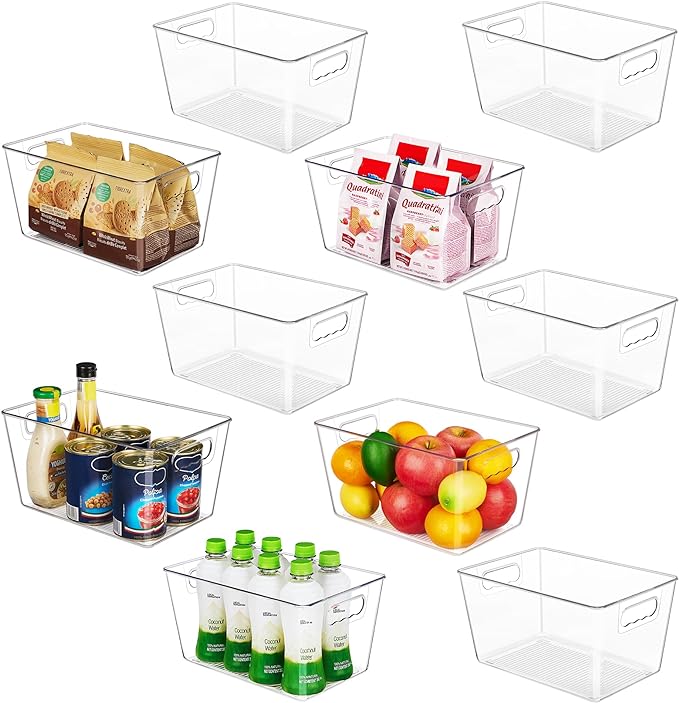 Clear Pantry Storage Organizer Bins
