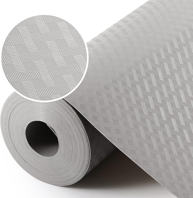 Light Gray Shelf Liners for Kitchen Cabinets Refrigerator Liners Waterproof & Oil-Proof Kitchen Cupboard Liner Drawer Mats EVA Material Non Adhesive Fridge Liner 11.8 x 236.2 Inches x 2 Rolls