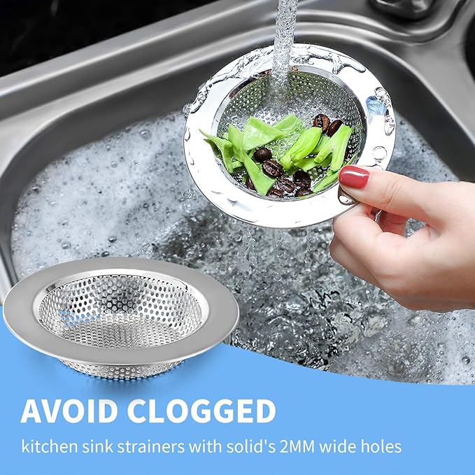 Mudder 3 Pcs Kitchen Sink Strainer & Stopper - Stainless Steel