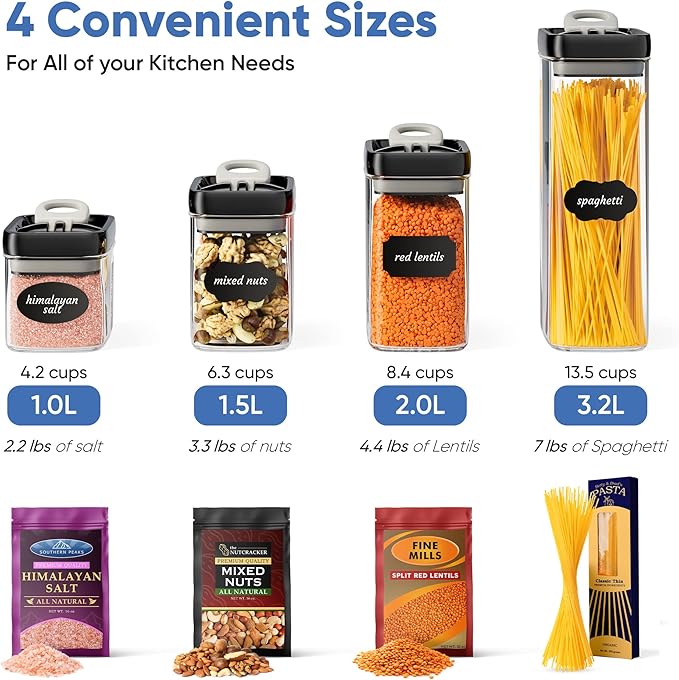 Chef's Path Airtight Food Storage Containers Set for Home Organization - 7 Piece Largest Flip Lock Set w/more Capacity