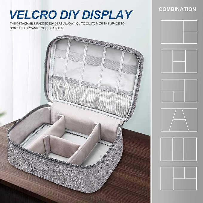 SELLYFELLY Electronics Organizer Travel Universal Cable Organizer Bag Waterproof Electronics Accessories Storage Cases for Cable, Charger, Phone, USB, SD Card, Hard Drives, Power Bank, Cords