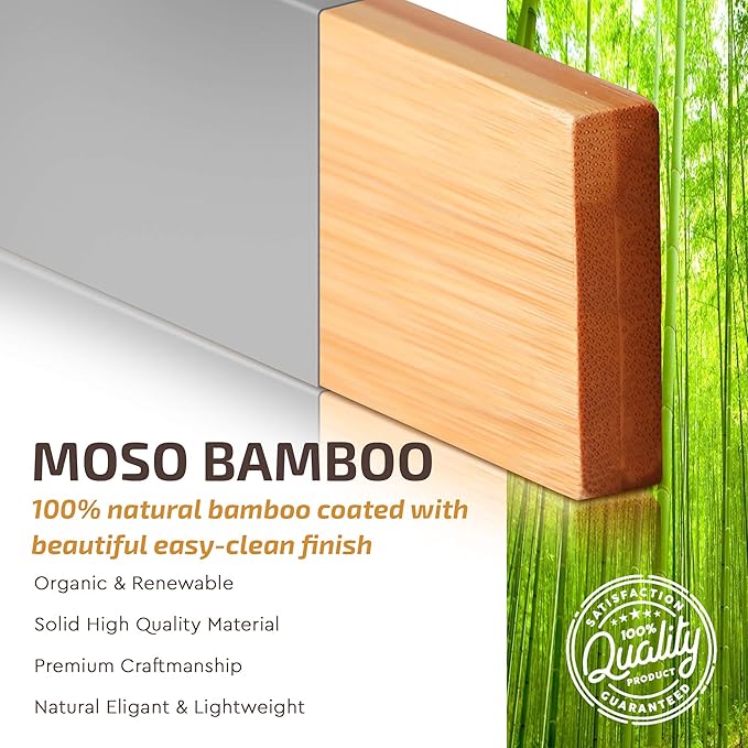 4-Pack Bamboo Drawer Dividers, 2.6 Inches High, Gray Wood