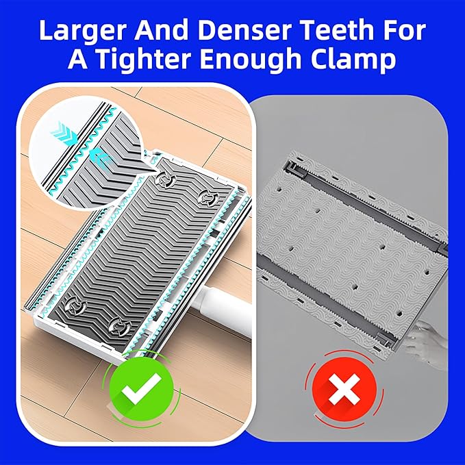 Press Grip Mini Mop with 39 inches Handle — Press Lock Small Mop Head, One-Click Release Zero-Touch Gap Cleaner, Includes 5 Reusable Cloths for Multi-Surface Quick Cleaning