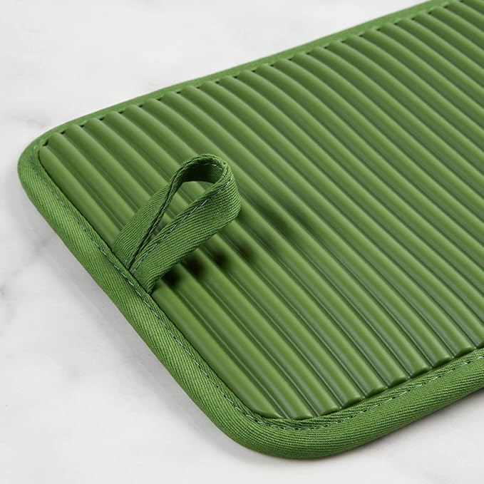 KitchenAid Ribbed Soft Silicone Pot Holder 2-Pack Set, Matcha, 7"x9"