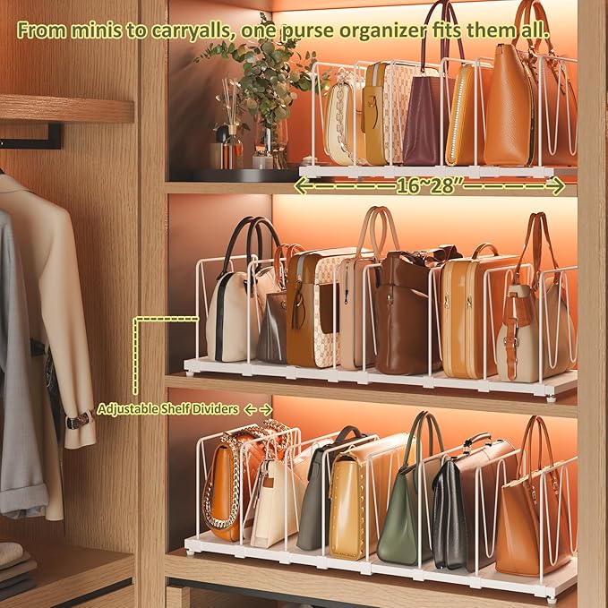 Extendable Purse Organizers Purse Storage. Length 16-28 in. Bag Organizer Purse