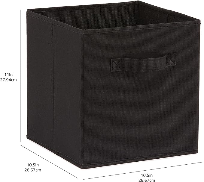 Amazon Basics Collapsible Fabric Storage Bins Organizer with Handles, Sturdy