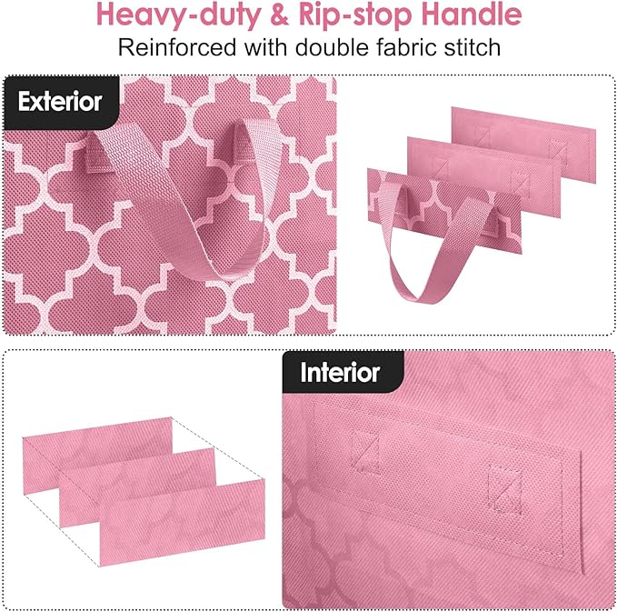 Storage Bags 2 Pack/100L Large Blanket Clothes Organization and Storage, Pink