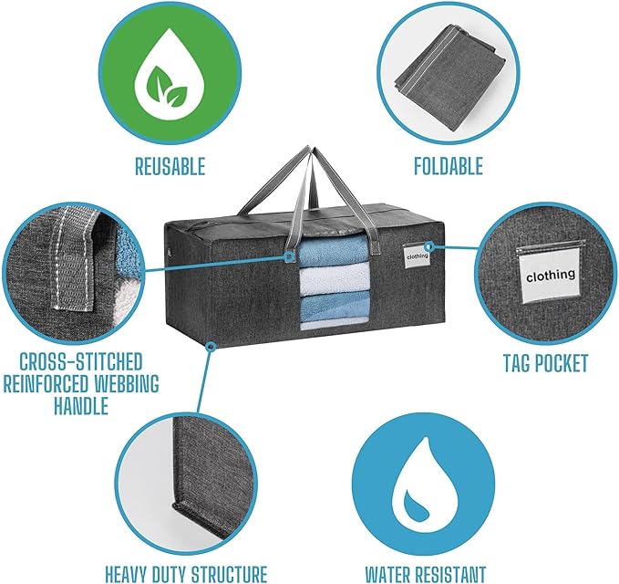 10 Pack Heavy Duty Moving Bags, Packing Bags with Clear Window