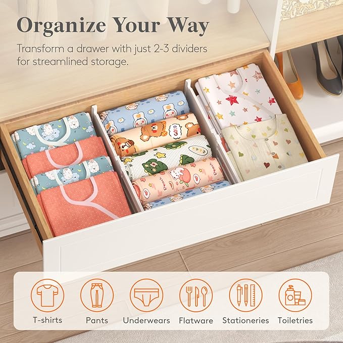 5" Tall 5 Pack Drawer Dividers