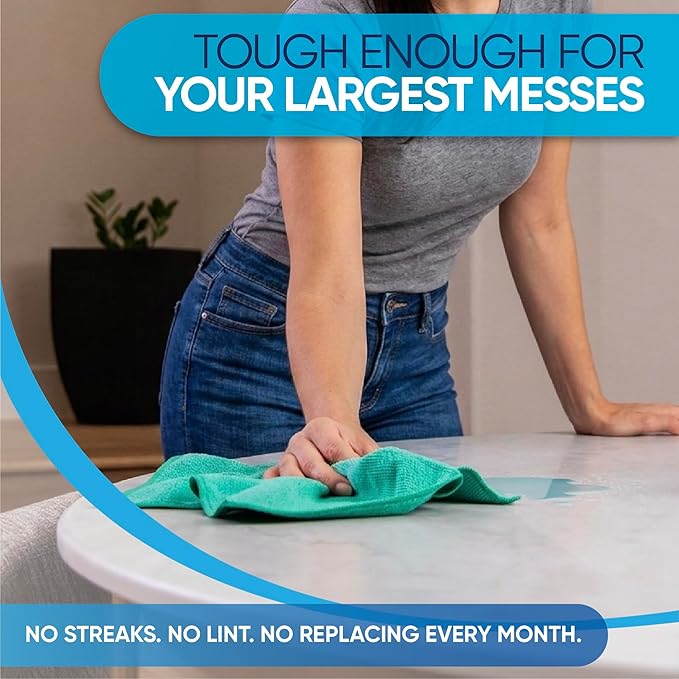 Microfiber Cleaning Cloth - 12 Pack | Better Quality All Purpose Towels | Great for Home, Clean, Dust, Polish | Soft, Absorbent, Durable | Wash 100s of Times | Pink Purple Blue