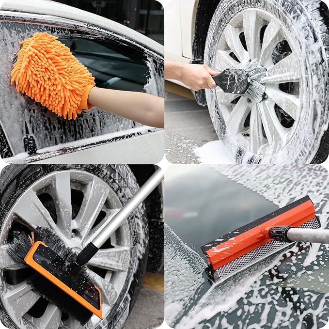 Wontolf 62'' Car Wash Brush with Long Handle, Scratch-Free Soft Bristles Sturdy Car Wash Mop