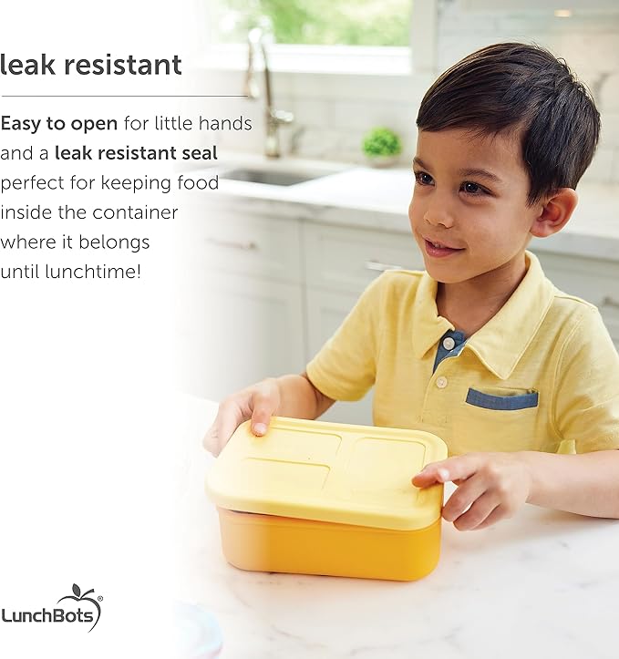 LunchBots Build -a- Bento Lunch Box, Silicone Bento Box for Kids, Multi-Compartment Lunch Container, Oven & Dishwasher Safe, BPA Free, 32 oz