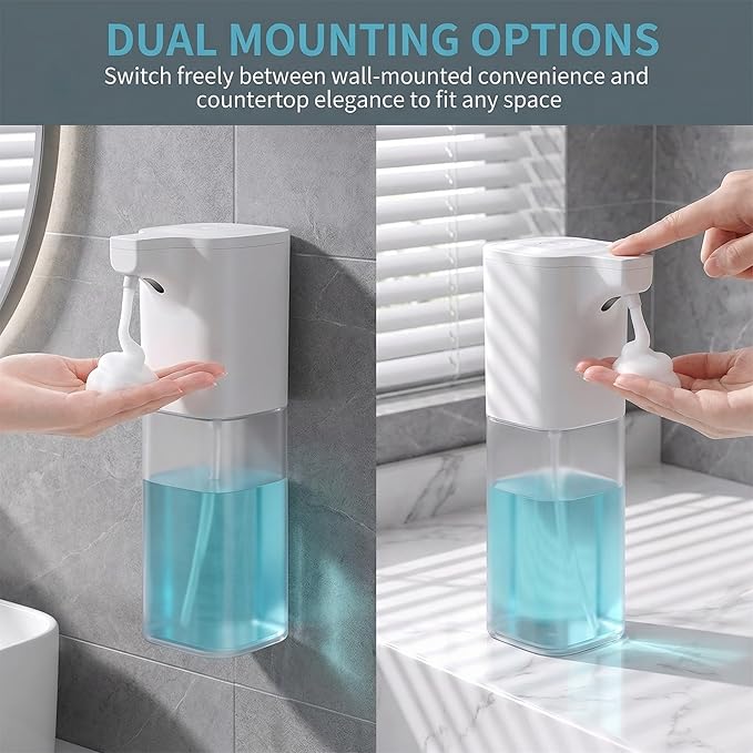 Automatic Foaming Soap Dispenser,Touchless Foam Soap Dispenser 4-Level Adjustable Electric,Auto Bathroom Kitchen Hand Soap Dispenser,18.6oz/550ml,Wall Mounted,Rechargeable