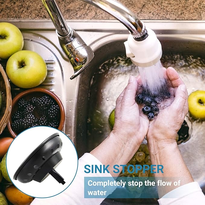 KONE Kitchen Sink Stopper and Strainer 2 Pack Oil Rubbed Bronze Sink Basket Strainer Replacement for Standard 3-1/2 inch Drain