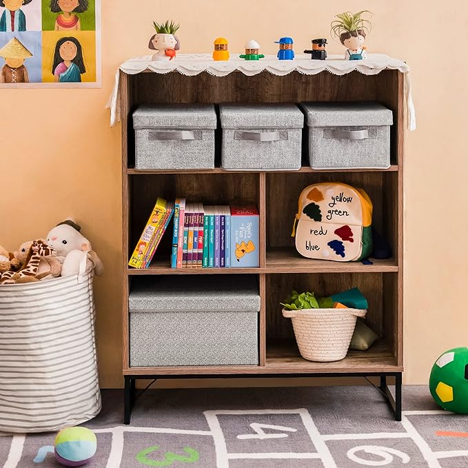 SAYS Small Storage Bins with Lids, Fabric Storage Boxes