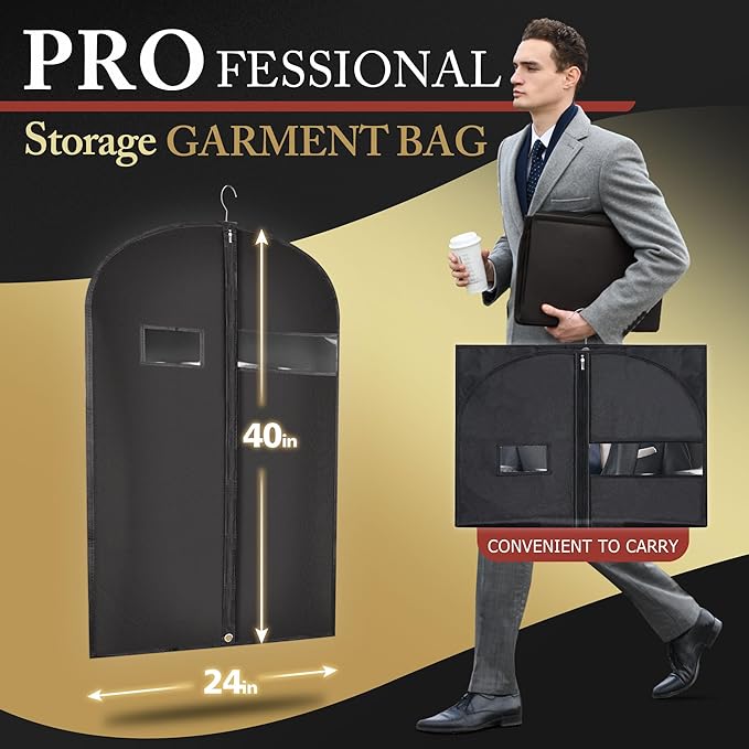 10 Pack 40-inch Garment Bags for Travel