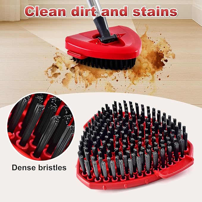 Spin Mop Replacement Head Base Scrub Brush Handle, 4-Section 30-to-58 inch Mop Replacement Stick Compatible with Ocedar Handle for Easy Wring Mops Refills 7 Pack