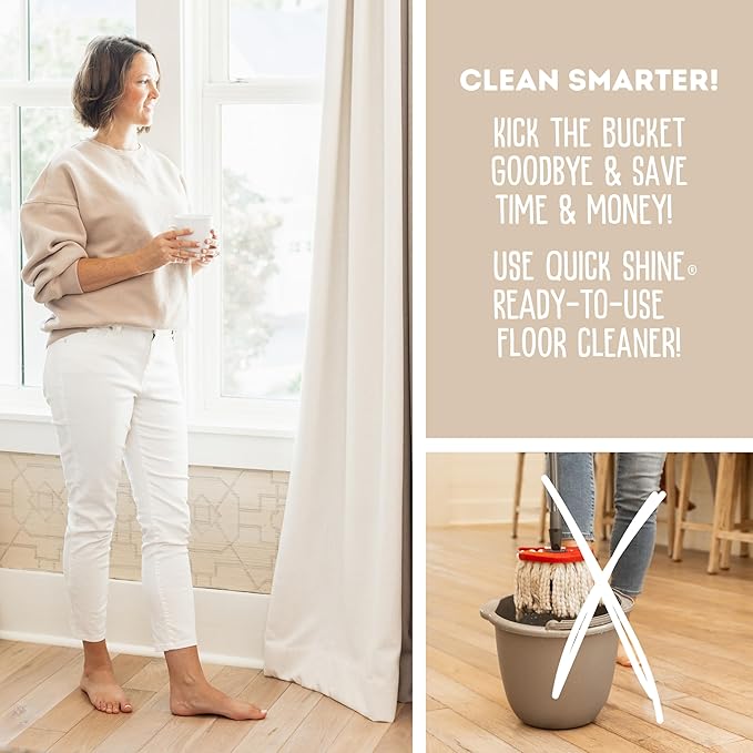 Quick Shine Ultimate Gold Spray Mop Kit | All-in-One 11 Pc Kit w/ Interchangeable Attachments | Floor Cleaner Included | No Batteries Needed | Pro Cleaning System for All Floor Types | 2-in-1 Mop