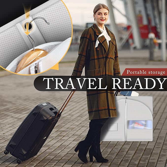 40-inch Garment Bags for Travel, White