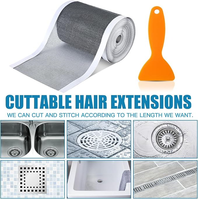 4" x 33ft Shower Drain Hair Catcher - 1 Pack
