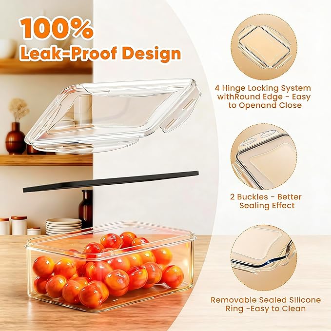 52 Pcs Food Storage Containers with Lids Airtight (26 Containers & 26 Lids)